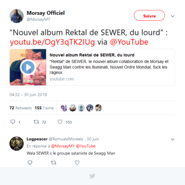 Morsay valide "Rektal" sur Twitter.